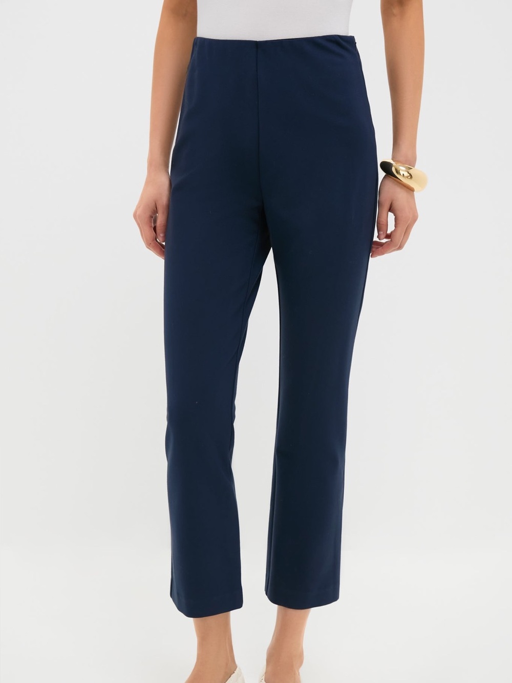 Tuckernuck Navy Ponte Ashford Cropped Straight-Leg Ankle Pants Office Wear